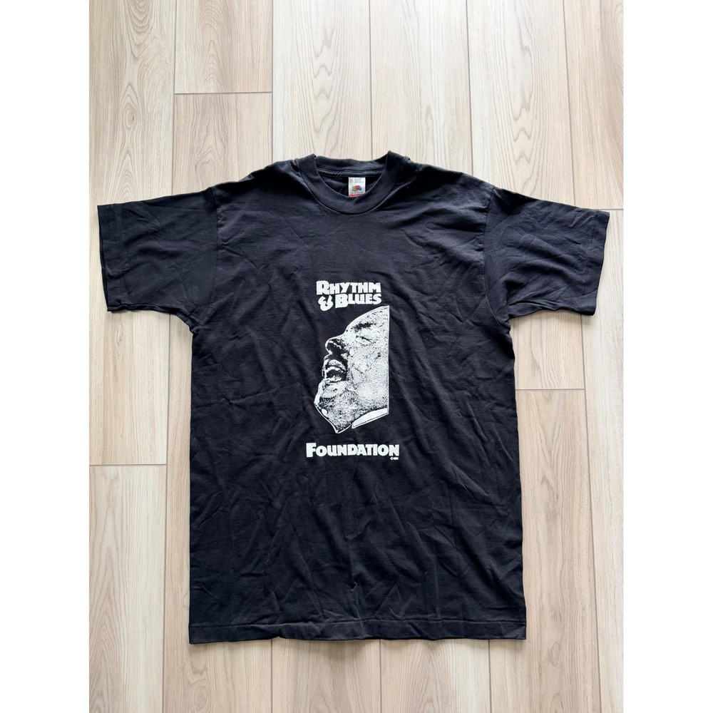 1991 Vintage Fruit of the Loom Rhythm & Blues Foundation Shirt Mens XL Black 90s